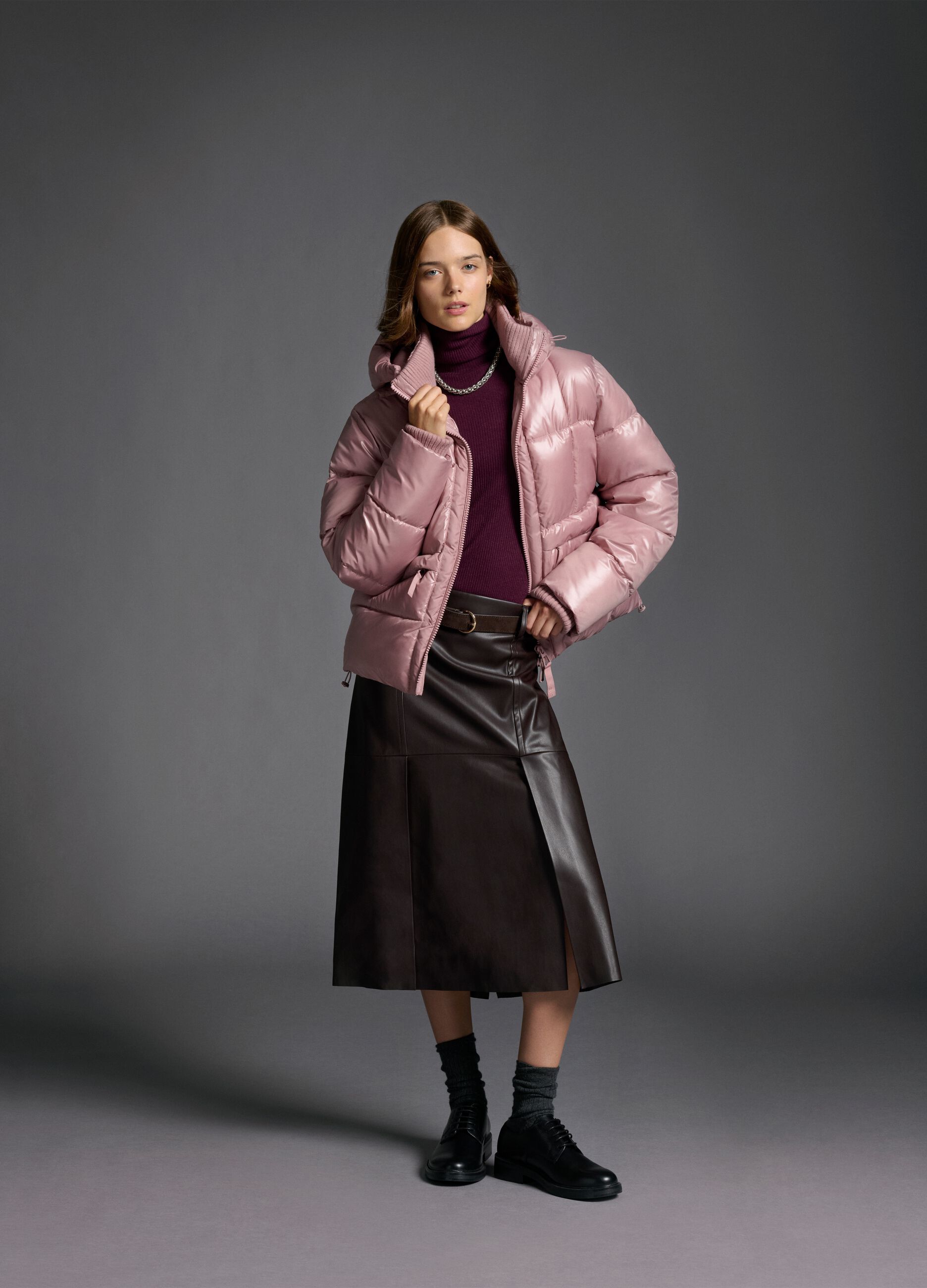 The Iconic Puffer Pink Hooded Jacket