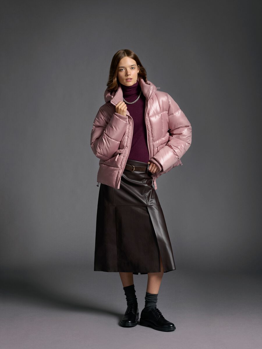 The Iconic Puffer Pink Hooded Jacket_0