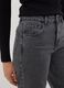 Grey pure cotton wide-leg high-waisted denim jeans_3