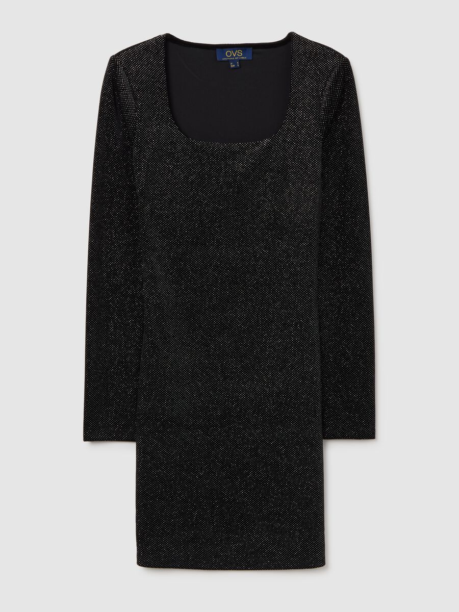 Abito nero a maniche lunghe vestibilità fitted_4