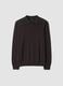 Brown pure merino wool polo jumper with polo collar_0