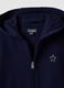 Blue organic cotton hooded zip-up sweatshirt with star detail for girls_2