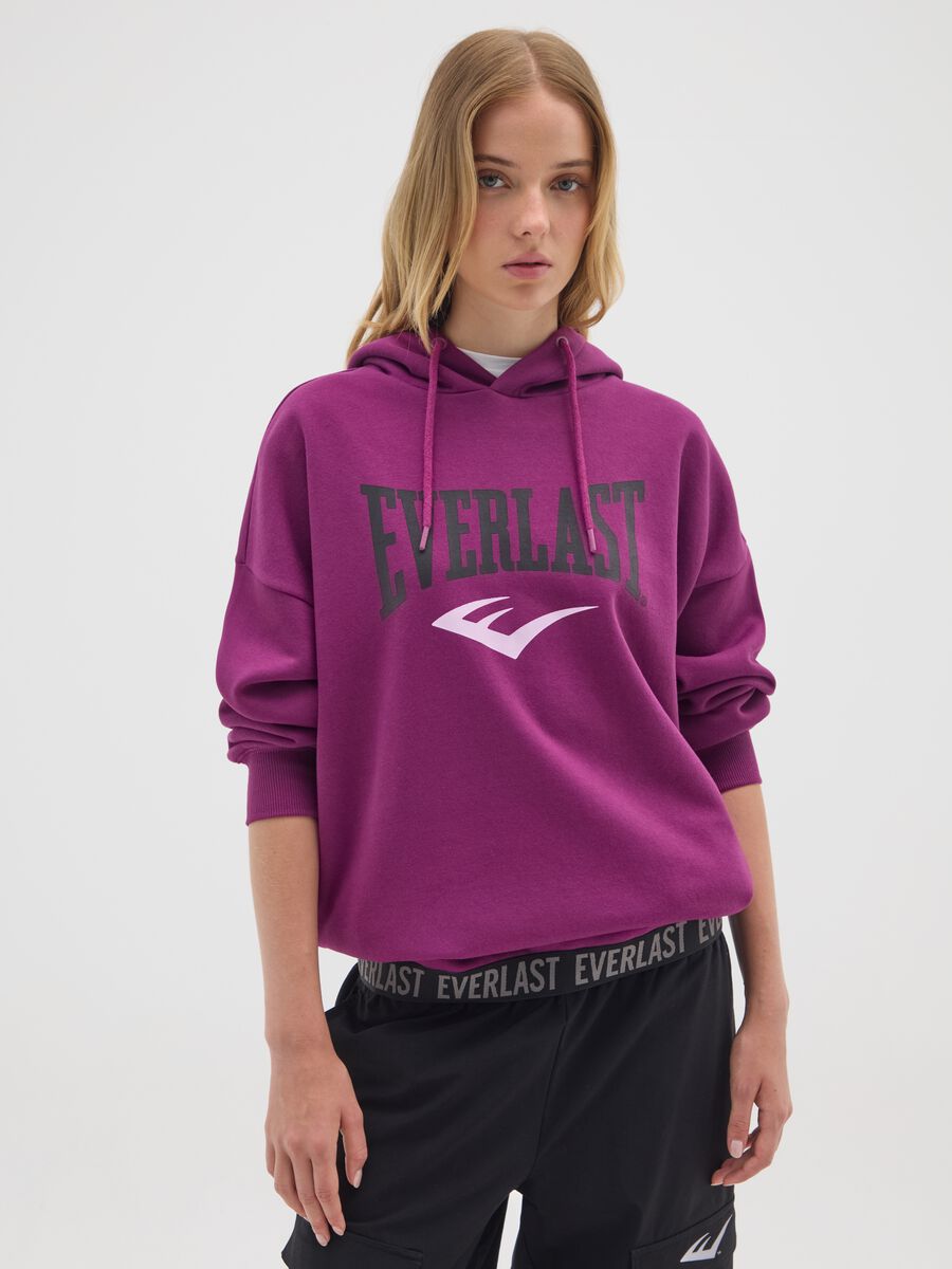 Purple regular fit cotton blend sweatshirt_0