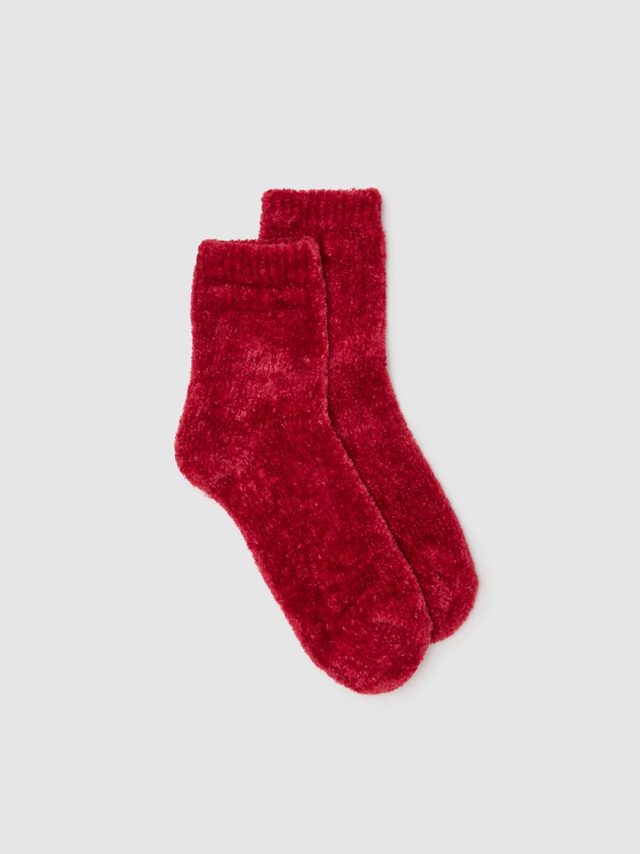 Red Stretch Fabric Socks_0