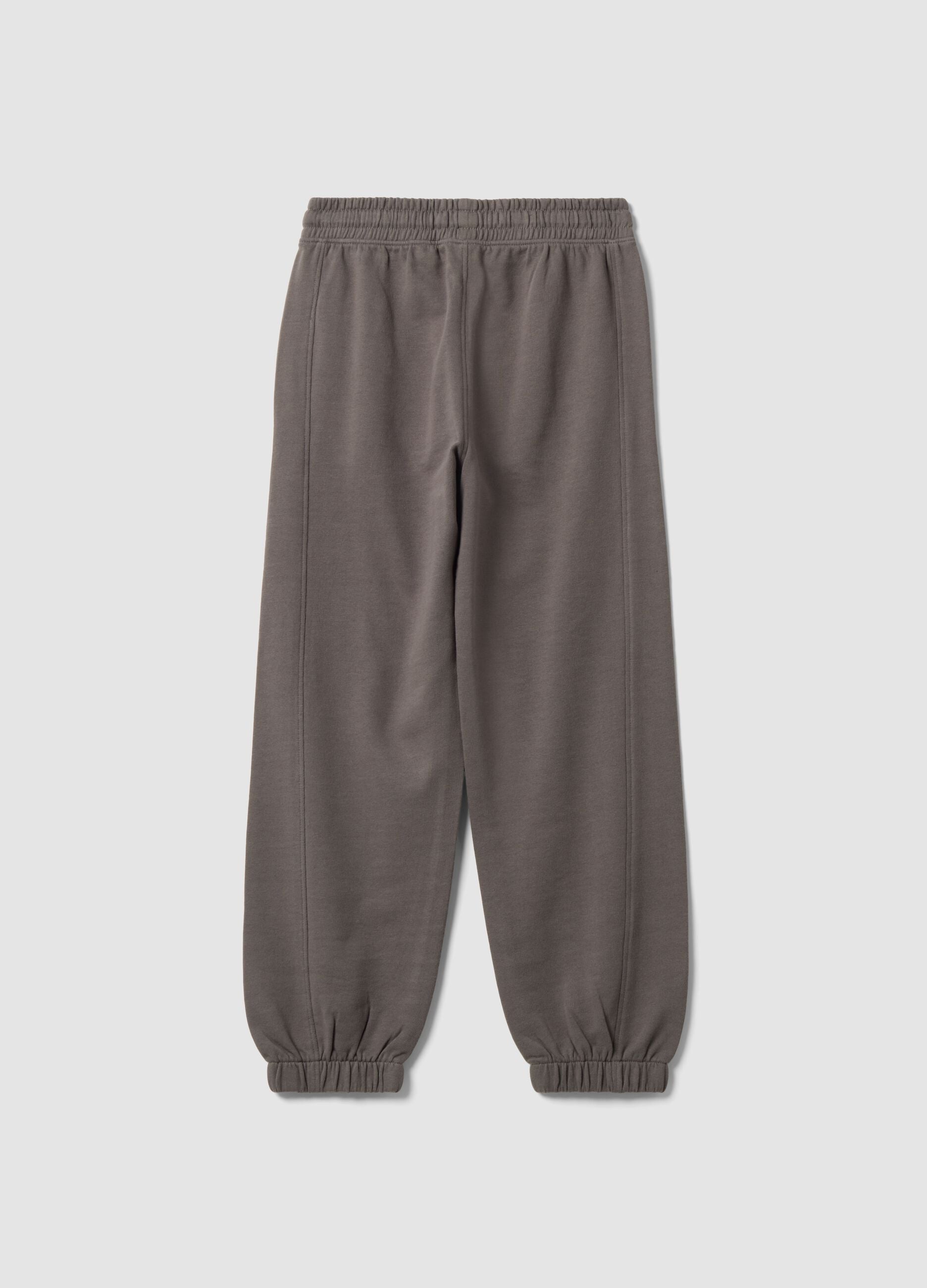 Pantaloni jogger grigi in puro cotone over fit per ragazzo