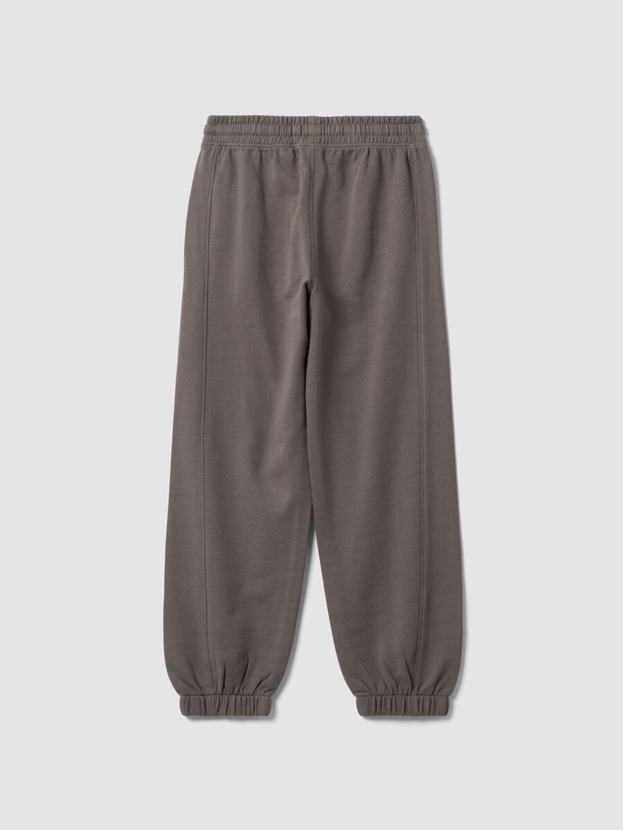 Pantaloni jogger grigi in puro cotone over fit per ragazzo_2