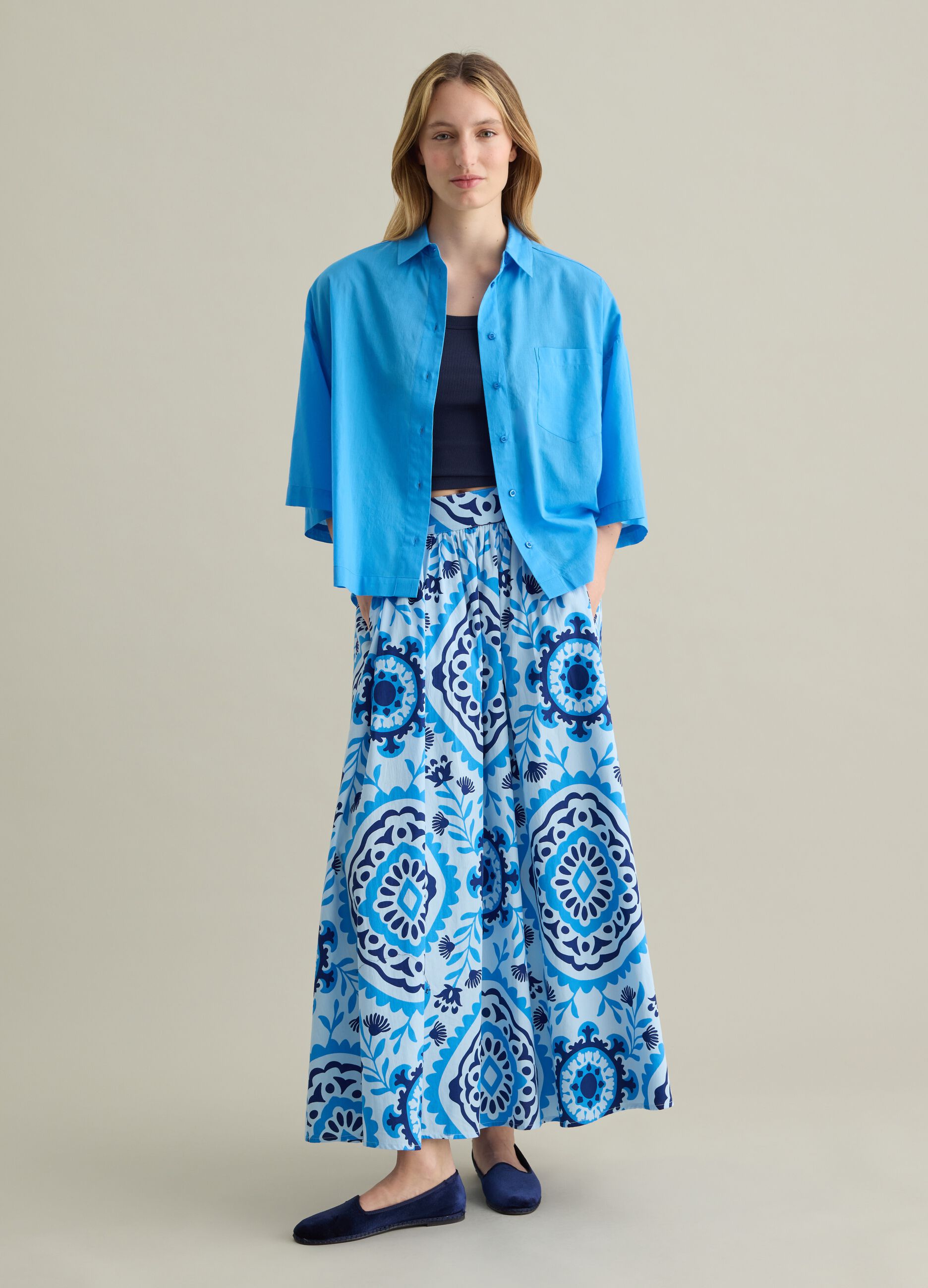 Camicia azzurra in puro cotone