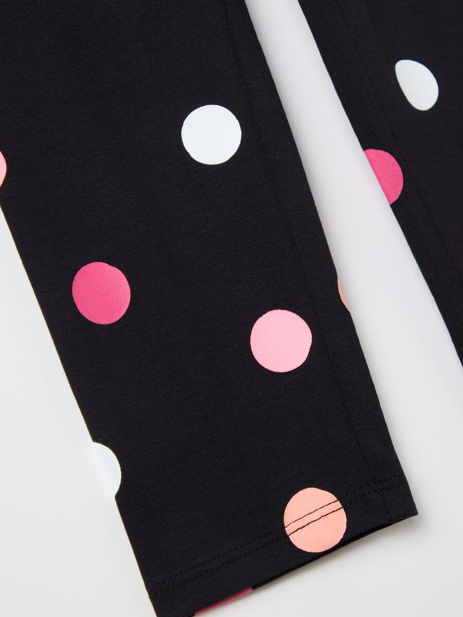 Black three-quarter leggings in stretch cotton_3