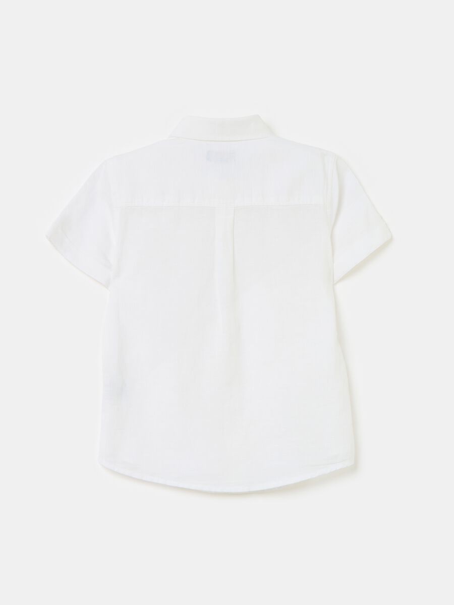 Solid colour linen and cotton shirt_1