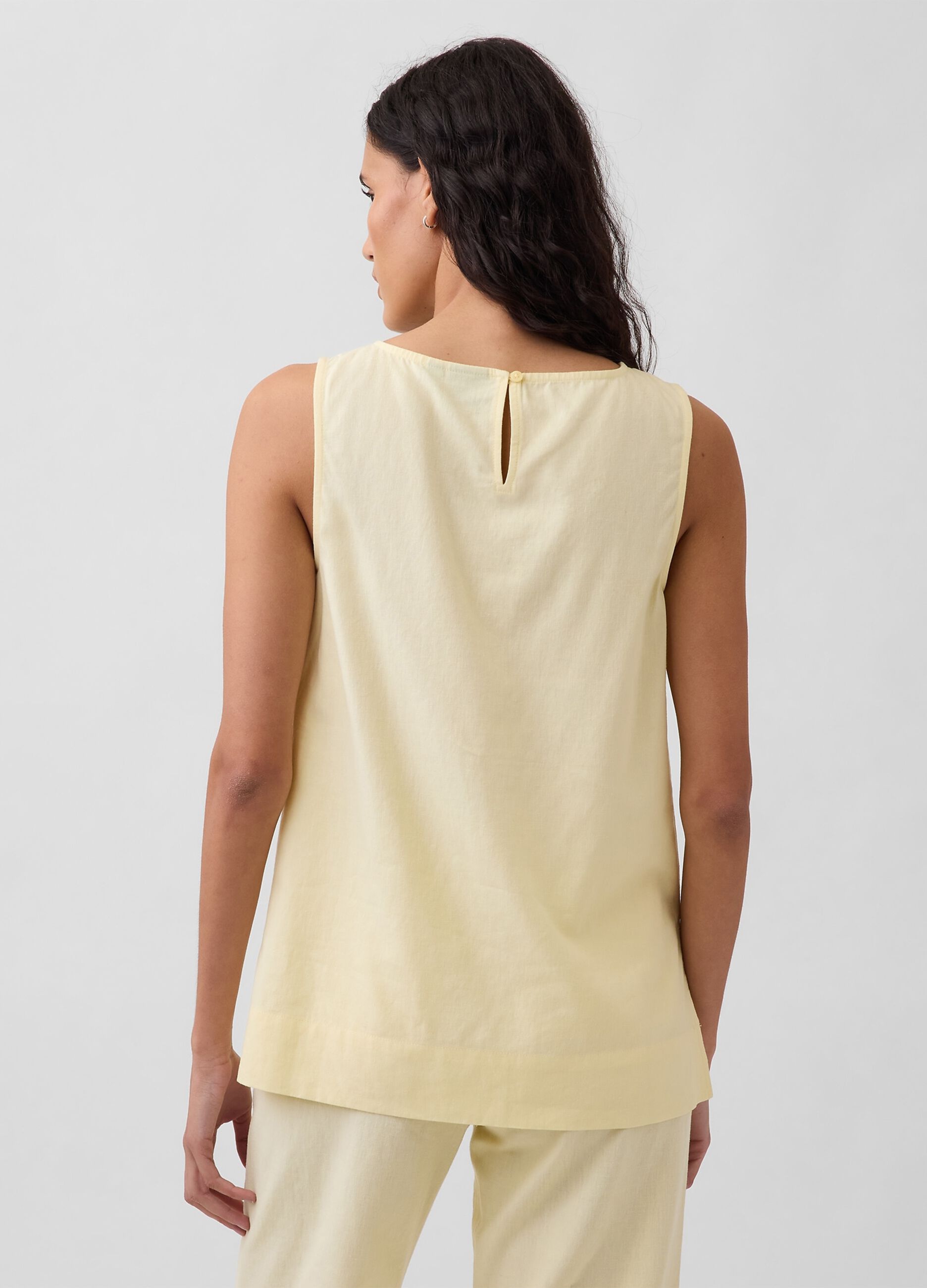 Linen-blend tank top