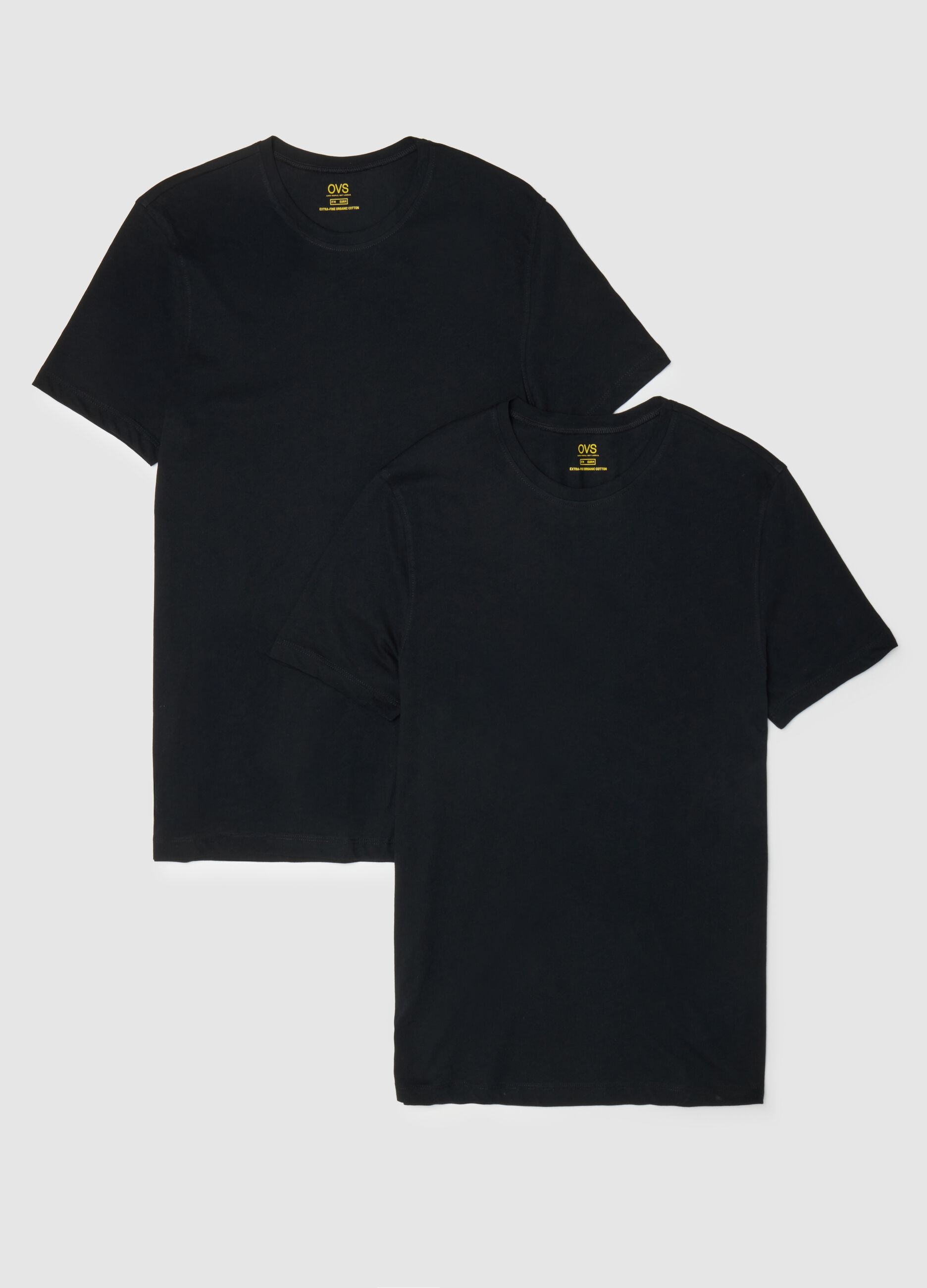Men's T-shirt in pure black cotton regular fit