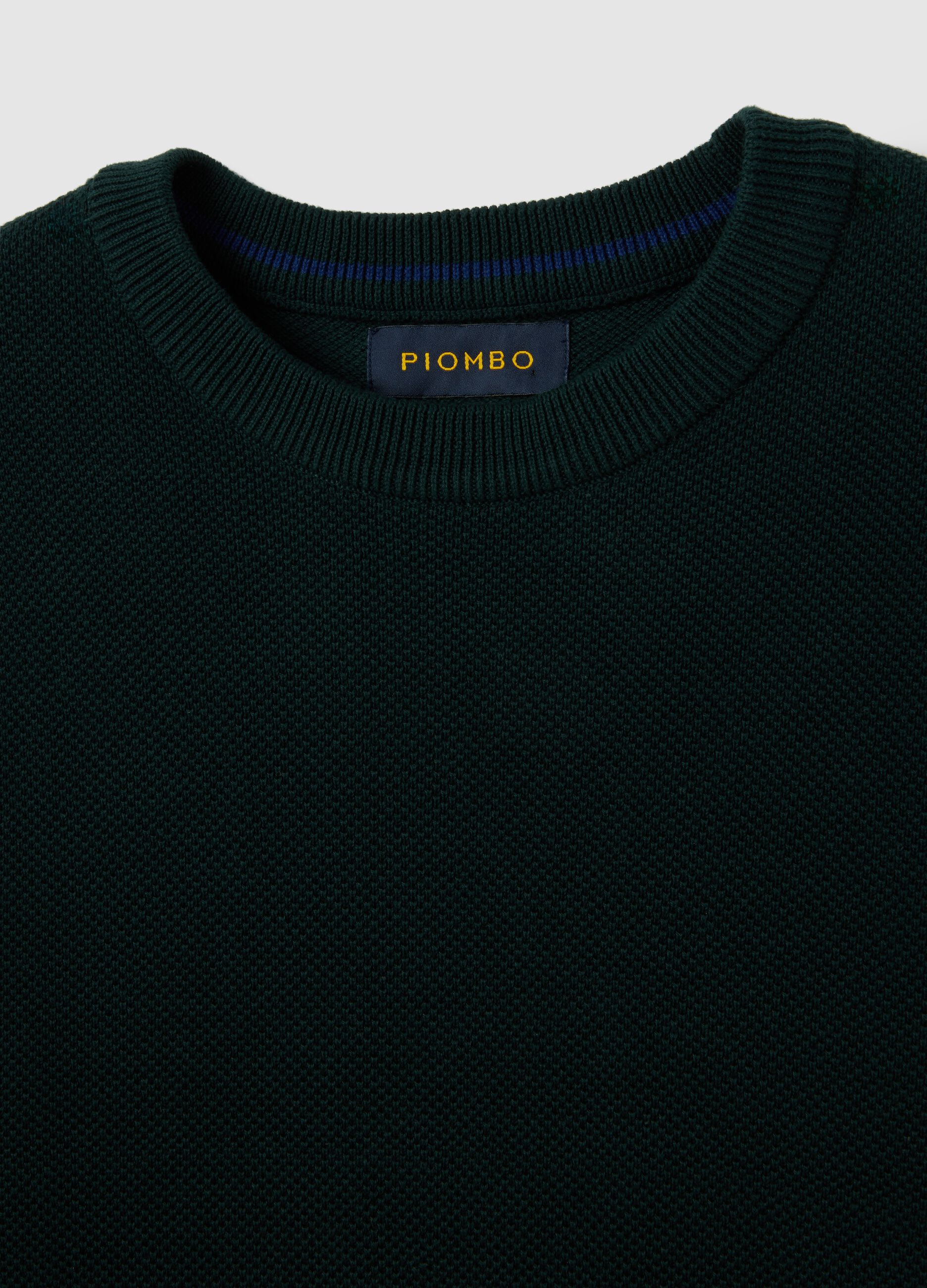 Grey Crew Neck Cotton Sweater