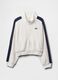 White sweatshirt with zip and blue details GAP Kids_4