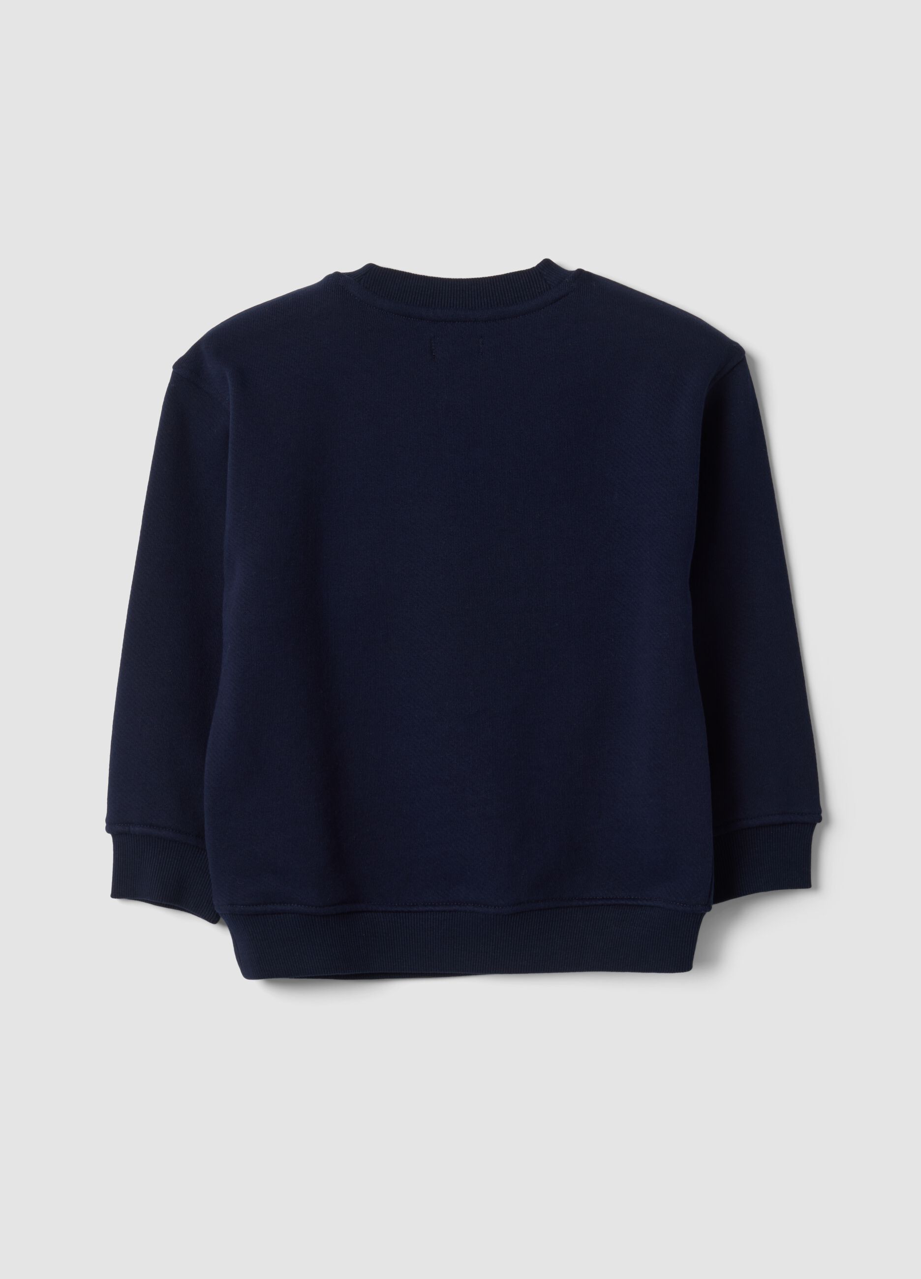 Blue oversized sweatshirt in pure organic cotton with print