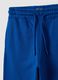 Blue cotton and viscose blend joggers with contrast print for boys_3