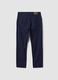 Blue pure cotton five-pocket trousers_5