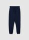 Blue cotton trousers with elastic waistband_4