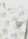 Girls' white regular fit pure cotton pyjamas with teddy bears_2