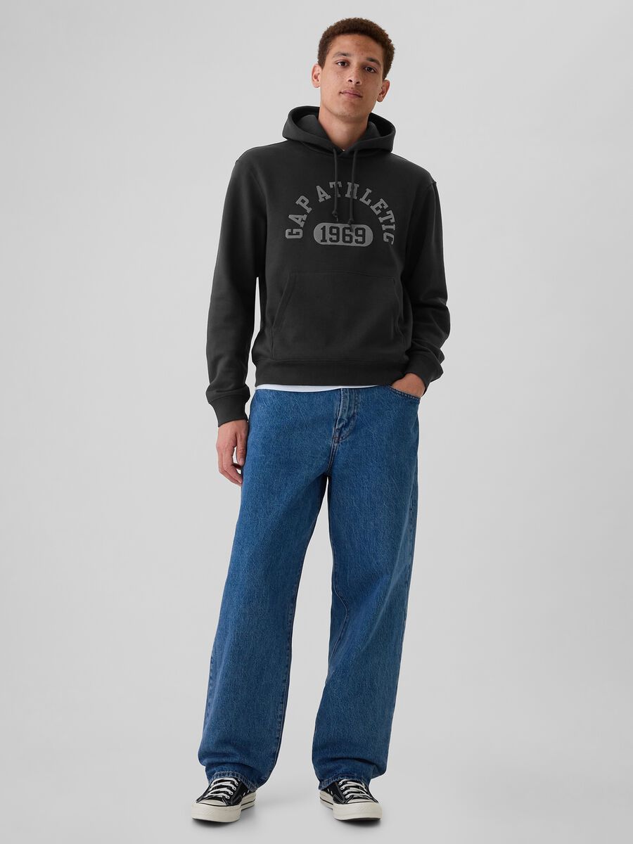 Full-zip sweatshirt with stripe bands and Athletic logo embroidery_1