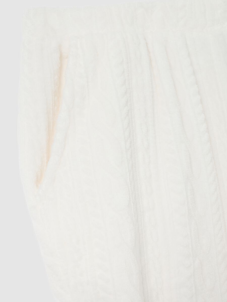 White coral fleece regular fit pyjama trousers_5