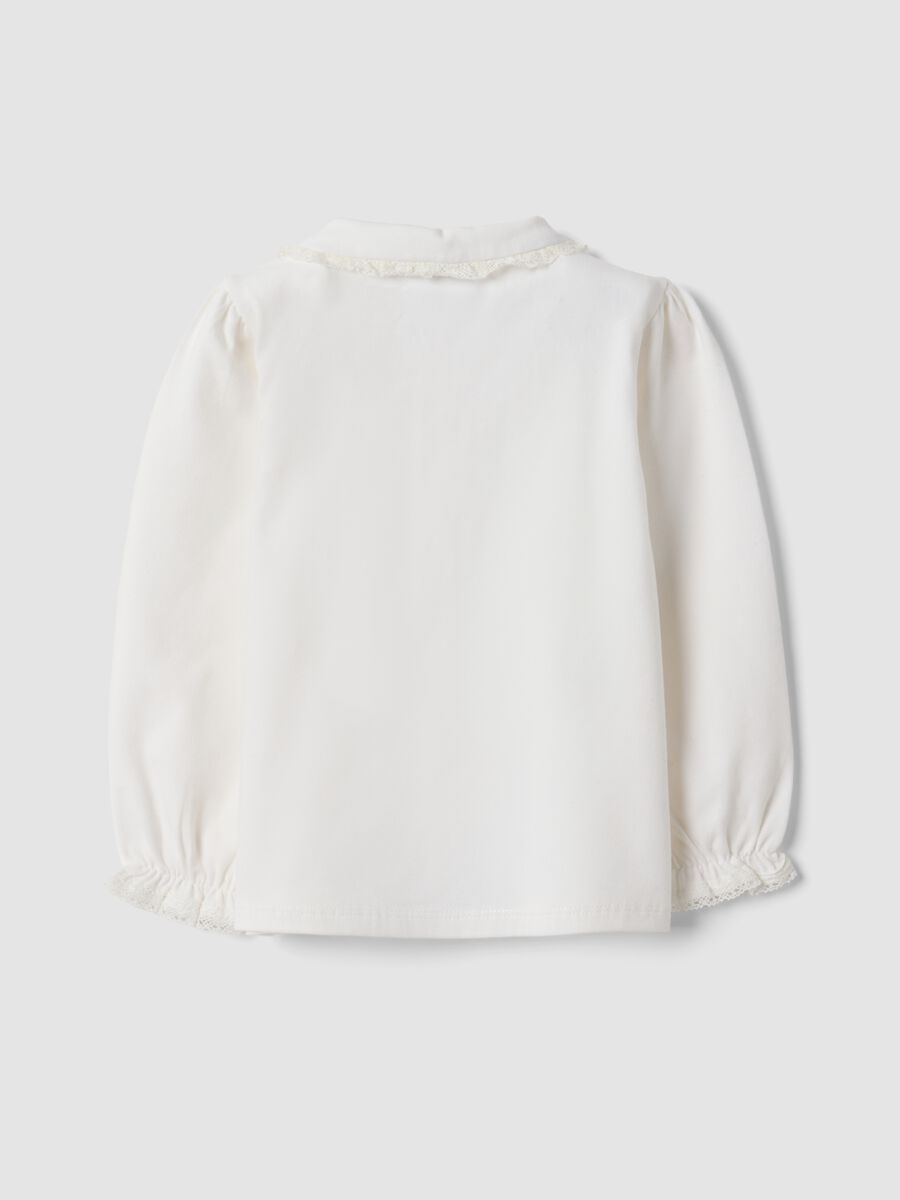 Polo bianca in cotone organico elasticizzato_1