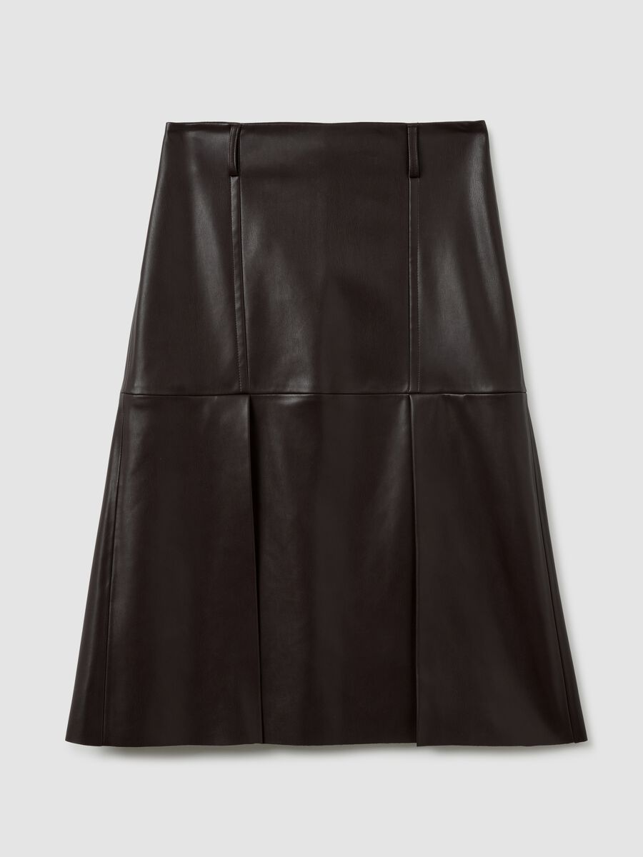 Brown midi skirt regular fit_4