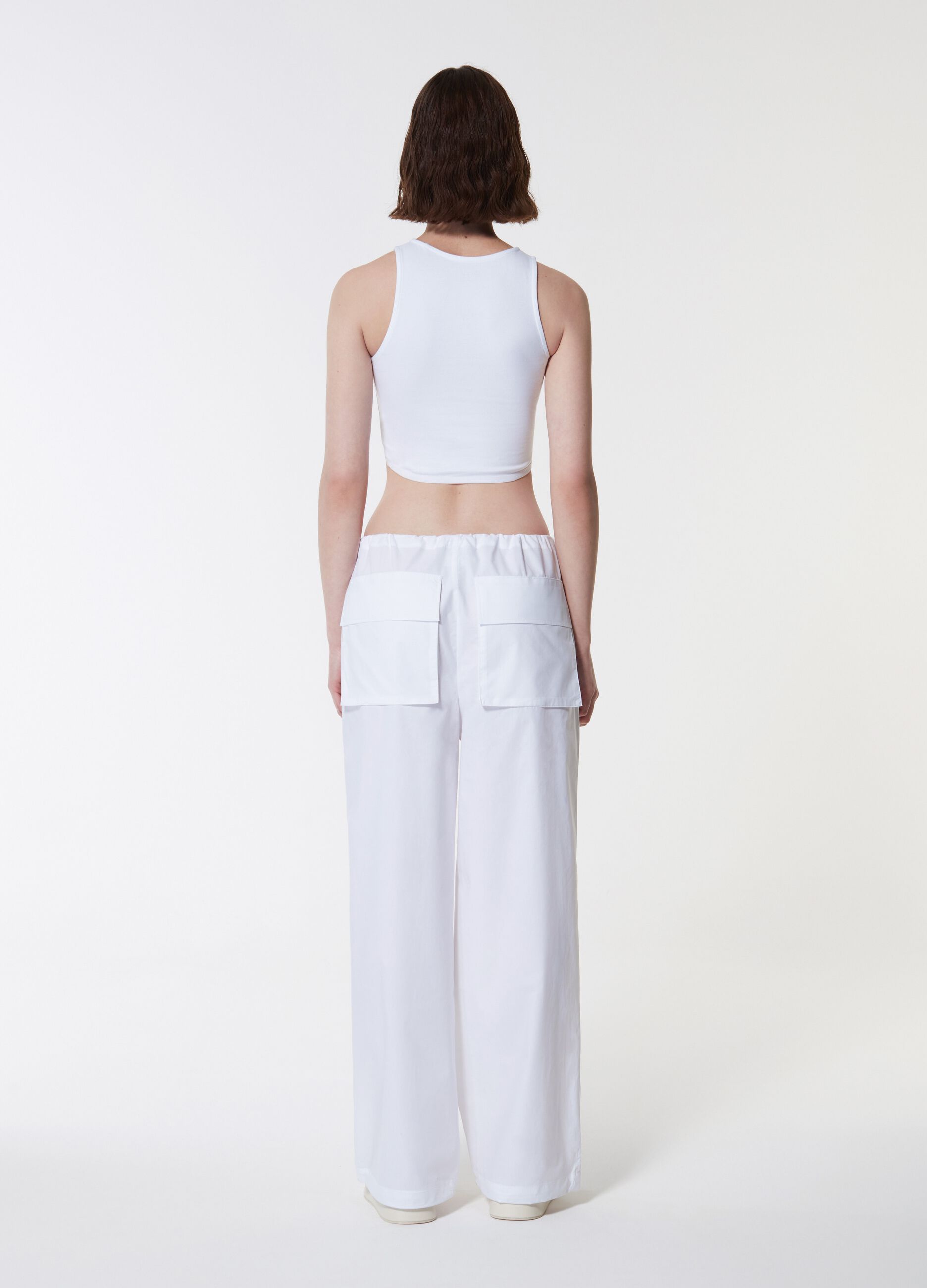 Wide Multi Pocket Pants White_4