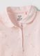 Girls' pure cotton pink polo with floral pattern, regular fit_2