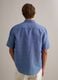 Men's blue shirt in linen and cotton blend_3