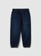 Blue cotton blend relaxed fit jogger jeans for boys_0