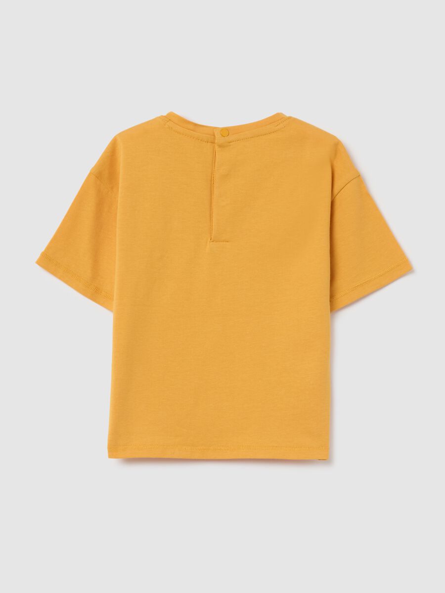 Yellow newborn pure cotton T-shirt regular fit with appliqué_1