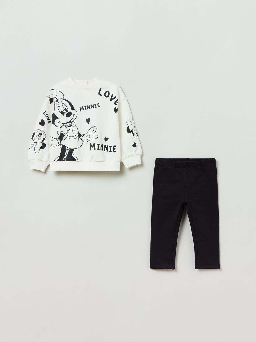 Jogging set felpato con stampa Minnie _0