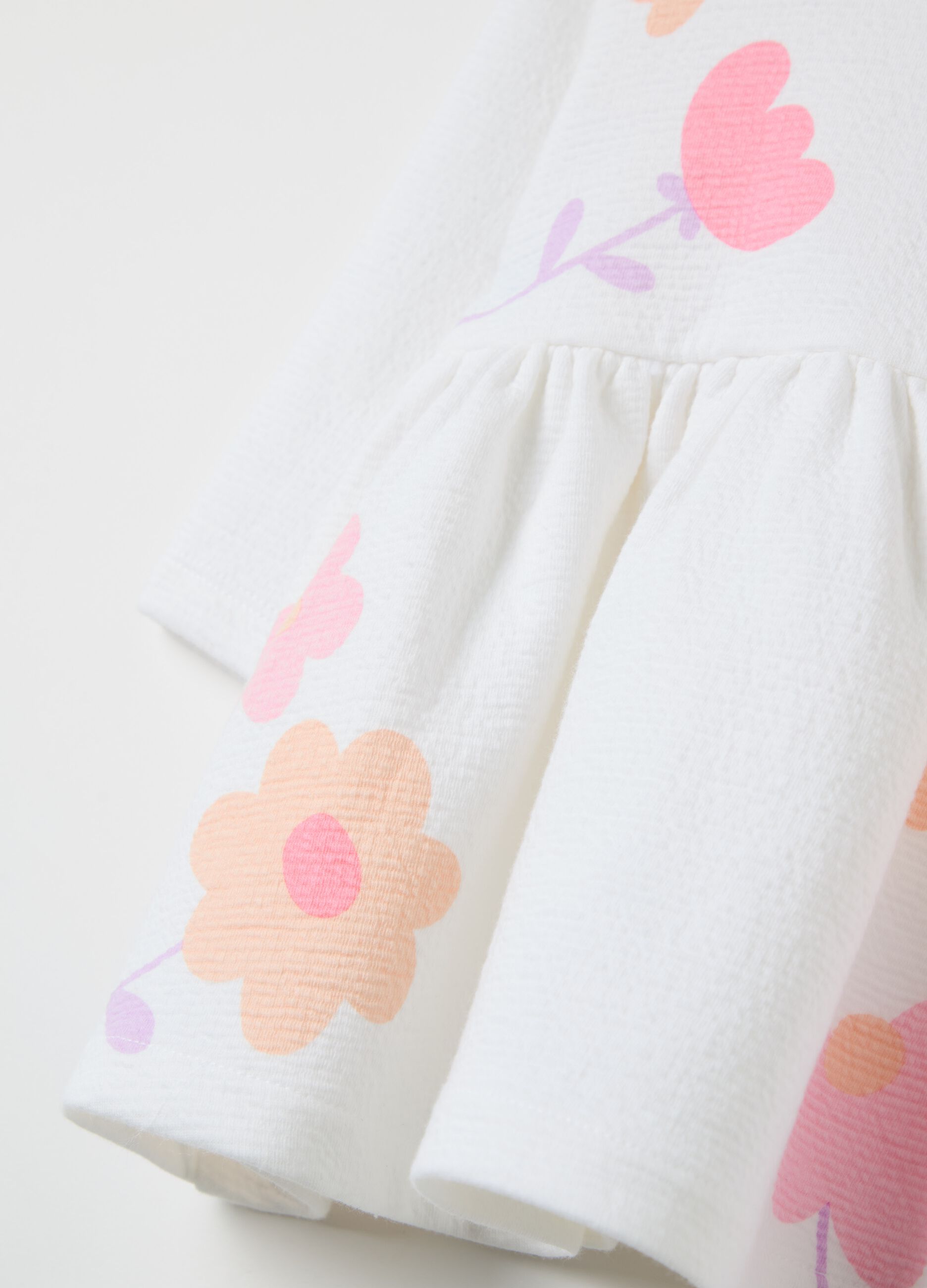 Crêpe dress with floral print