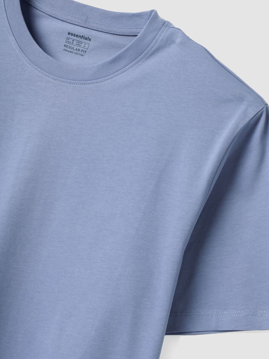 T-shirt blu in puro cotone organico jersey regular fit_2