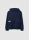 Blue pure cotton hoodie with crew neck_0