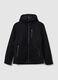 Black padded jacket with hood, regular fit with zip_0