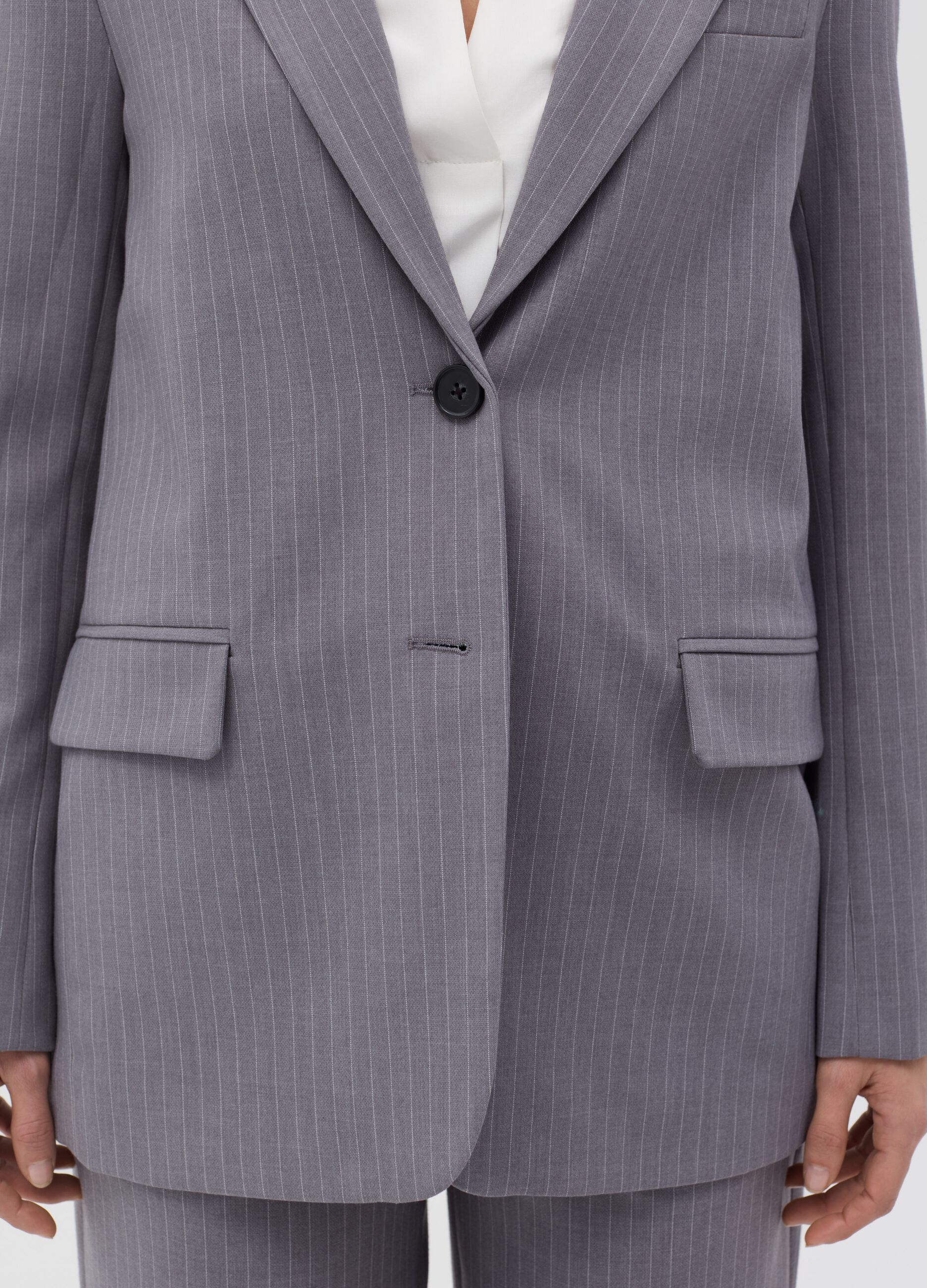 Stretch single-breasted blazer