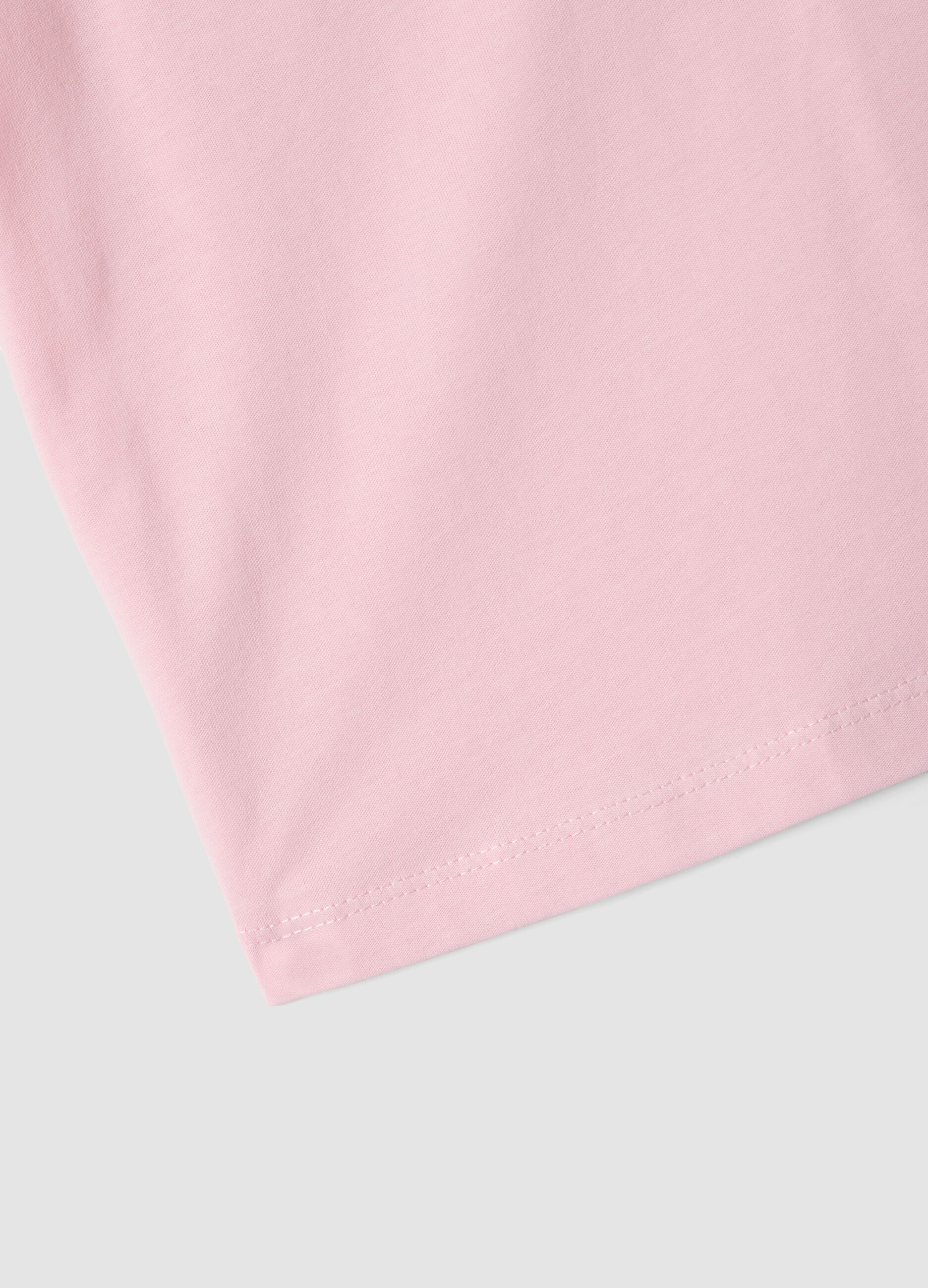 Pink pure cotton regular-fit girls&rsquo; tank top with frills