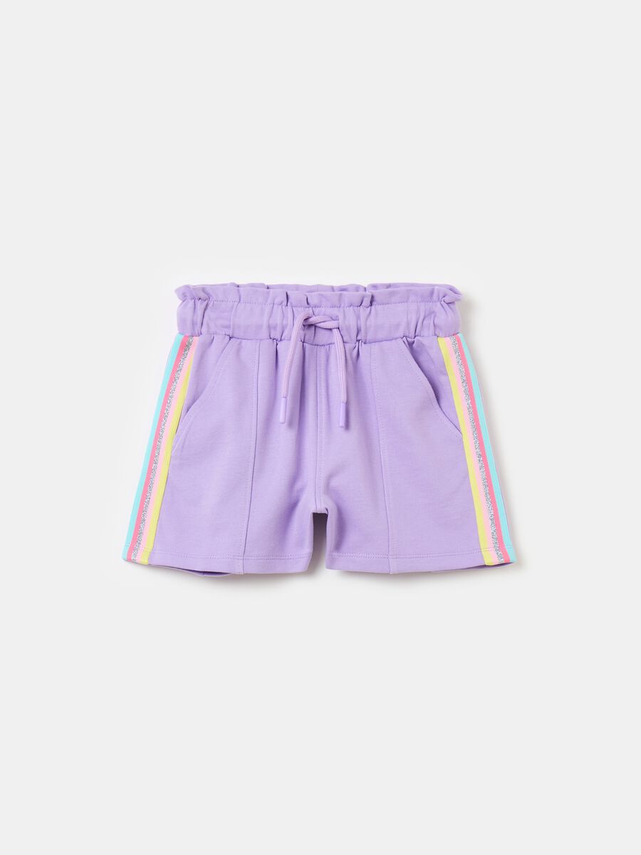 Shorts with striped bands and drawstring_0