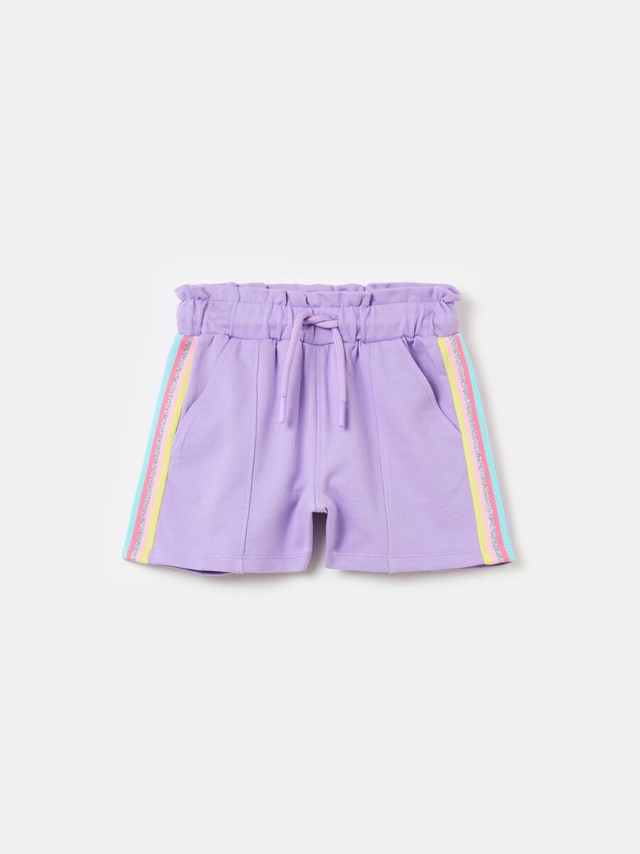 Shorts with striped bands and drawstring_0