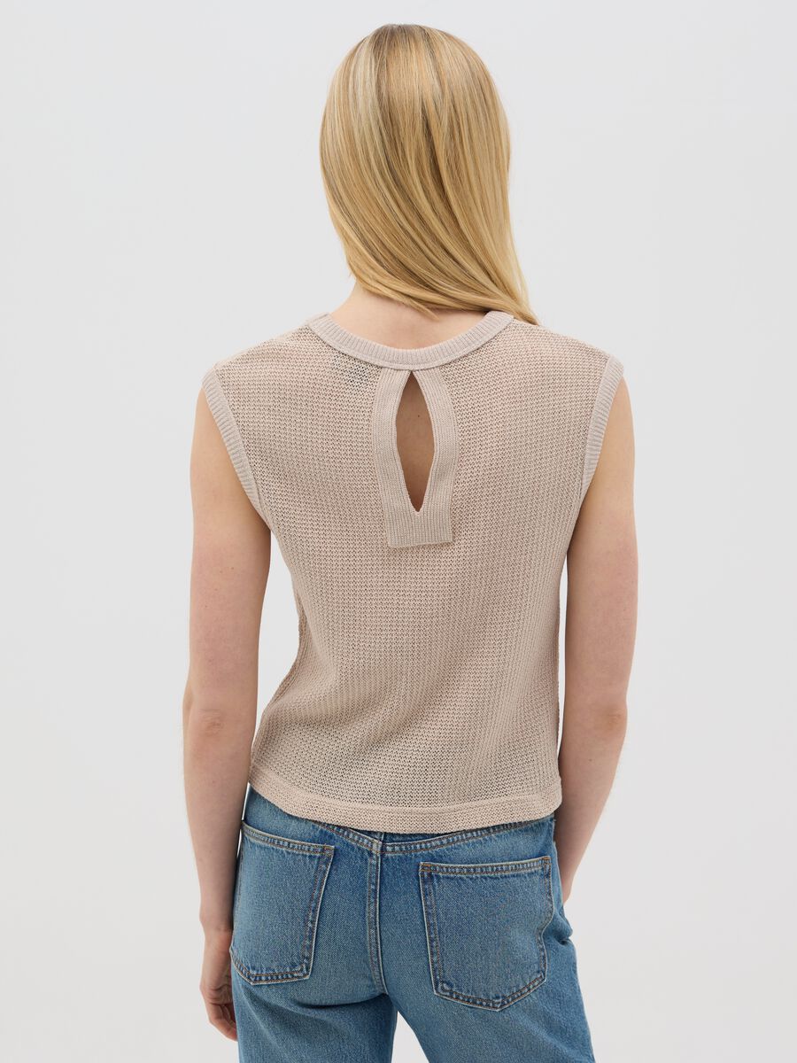 Beige Cotton Knit Tank Top by Ovs_2