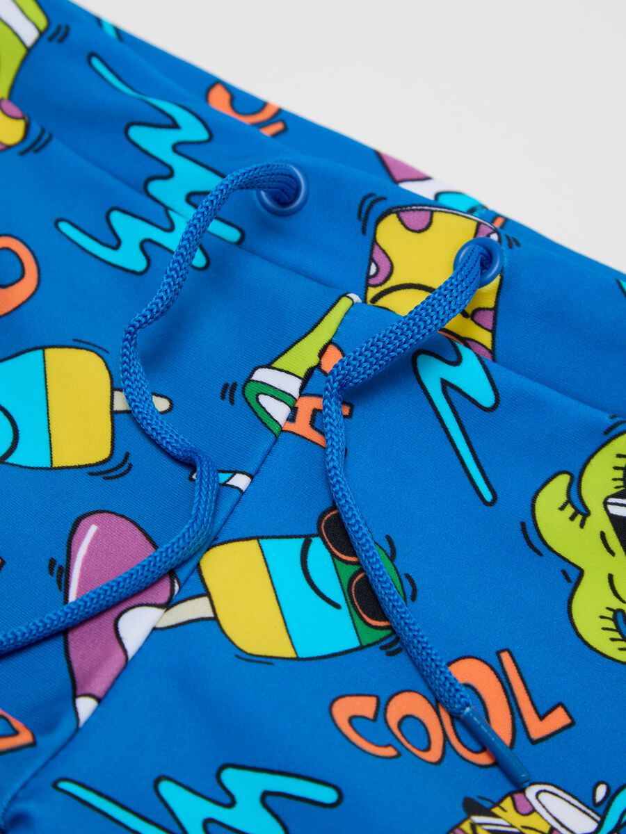Boys’ swim briefs in blue stretch fabric_3