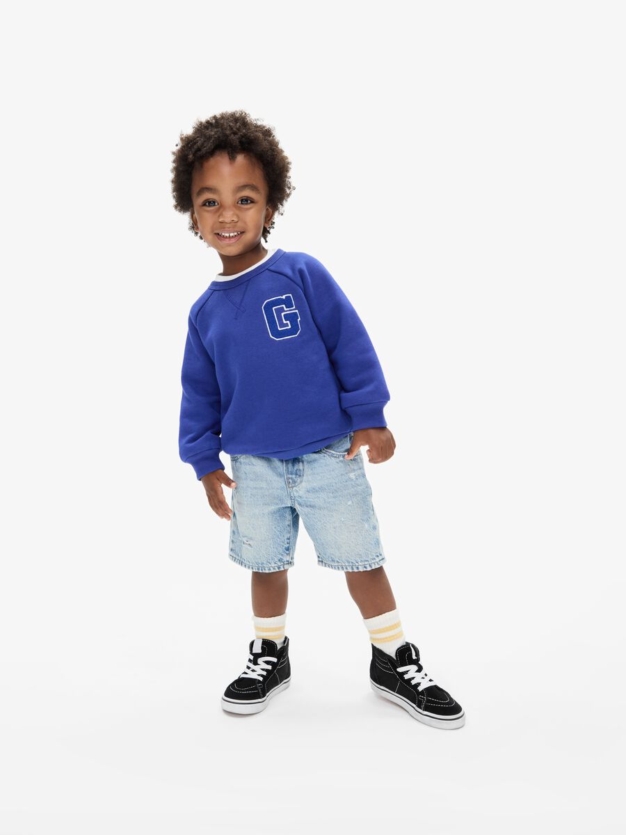 Sweatshirt with round neck and logo embroidery_1