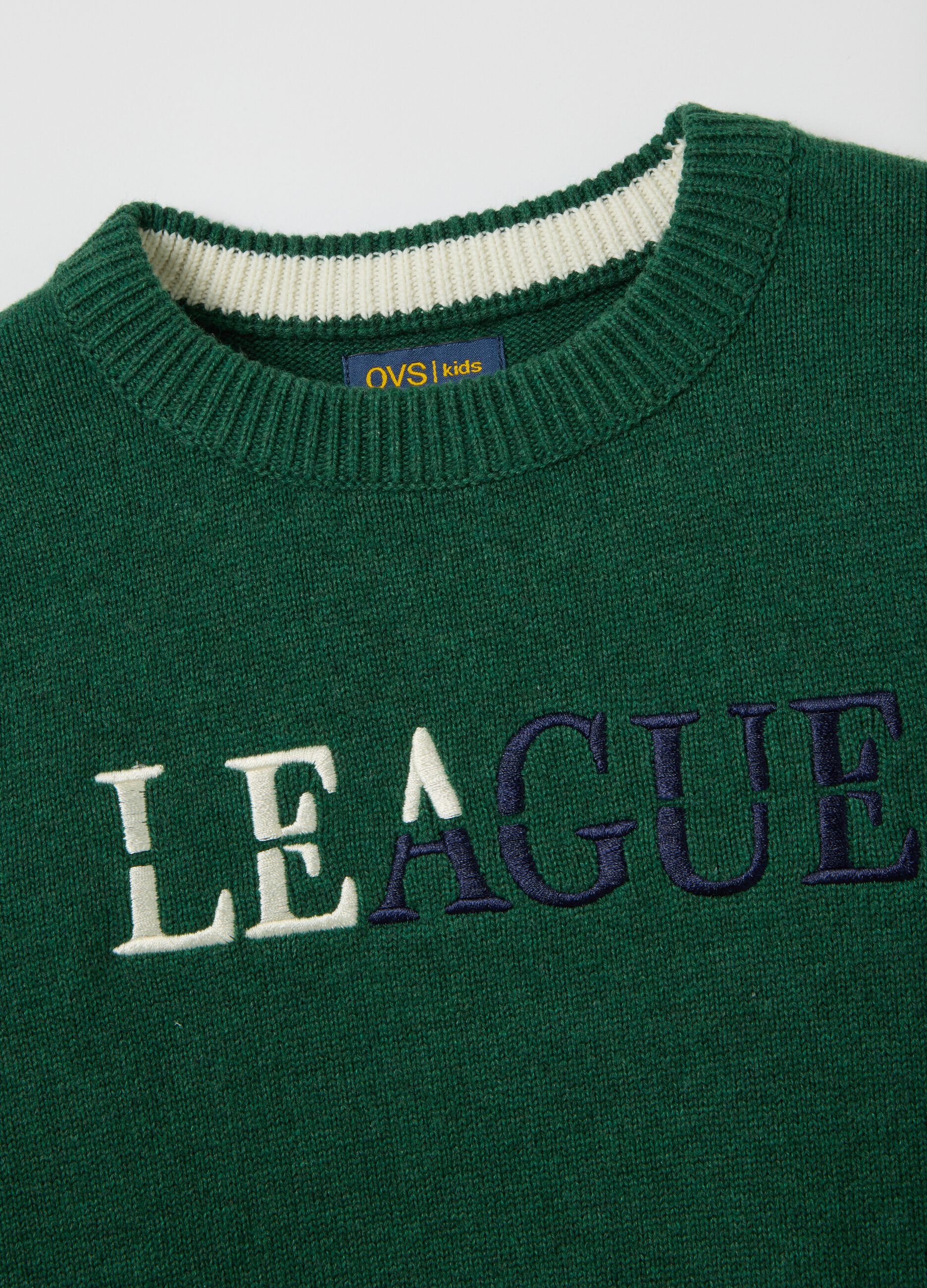 Kids' green oversized pure cotton jumper