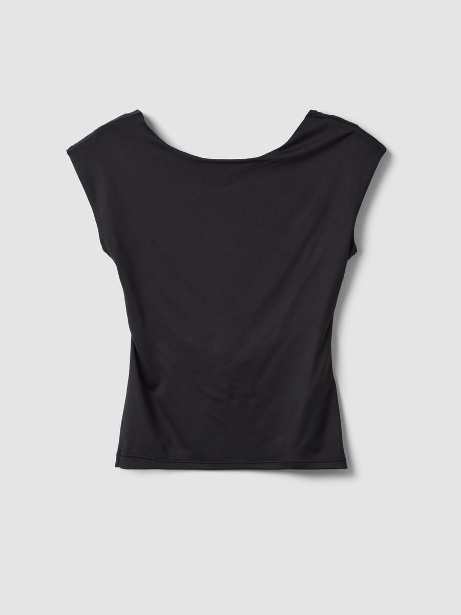 Black stretch fabric top_4