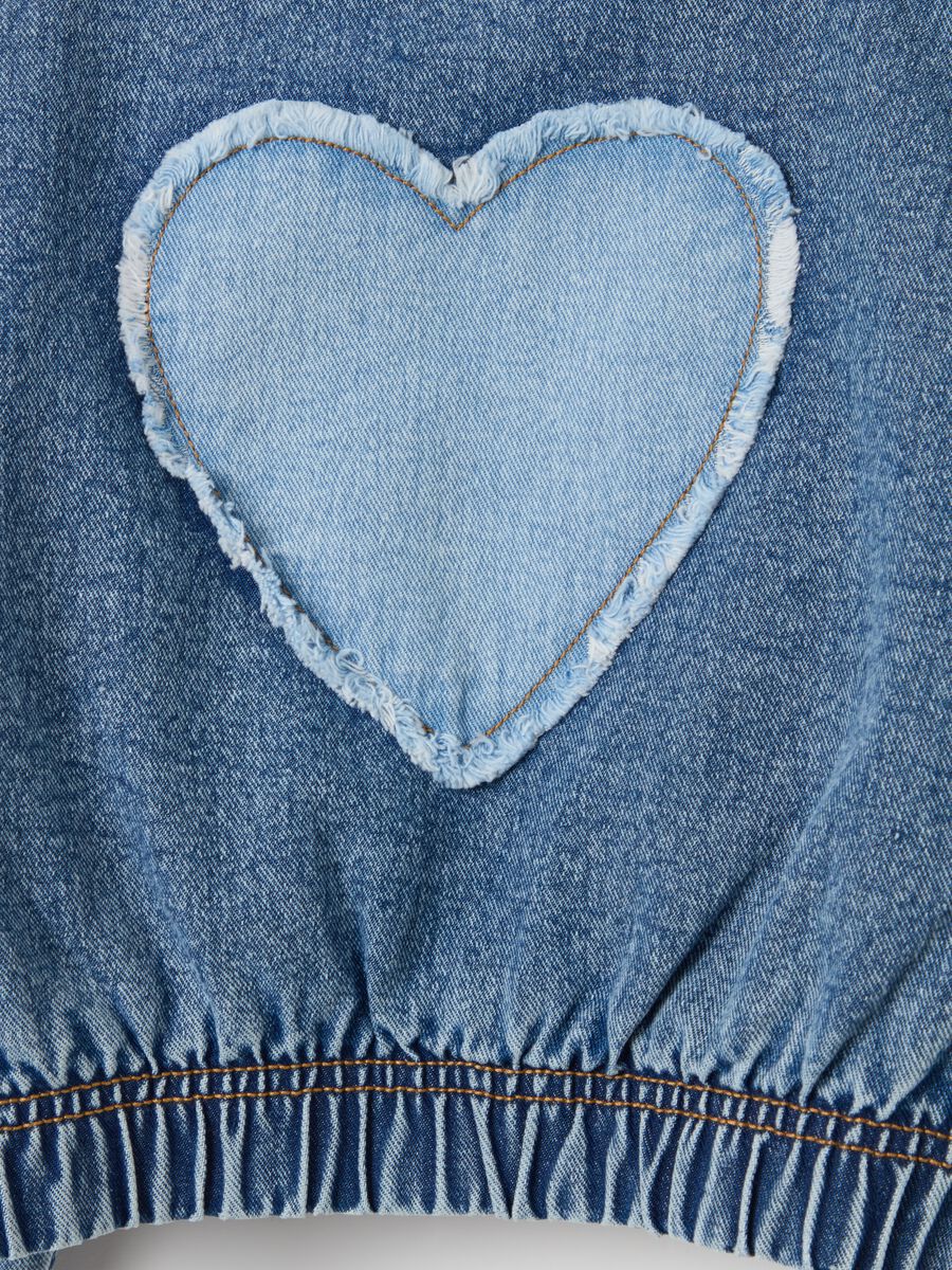 Denim bomber jacket with heart patch_3