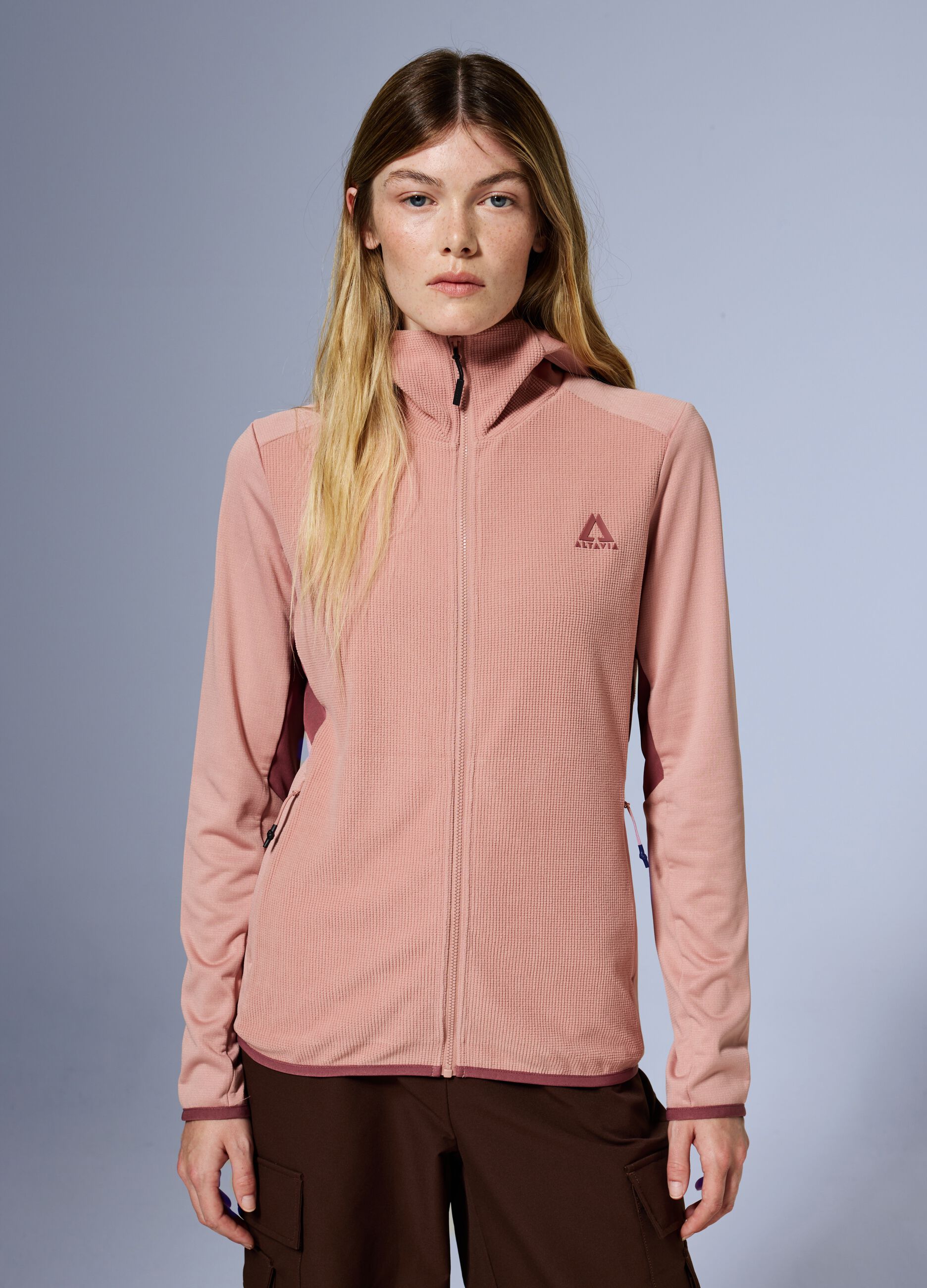 Full Zip Waffle Fleece Hoodie ALTAVIA WITH DEBORAH COMPAGNONI