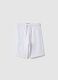 White pure cotton regular fit kids shorts_0
