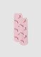 Light pink stretch-fabric socks with festive Christmas pattern_0