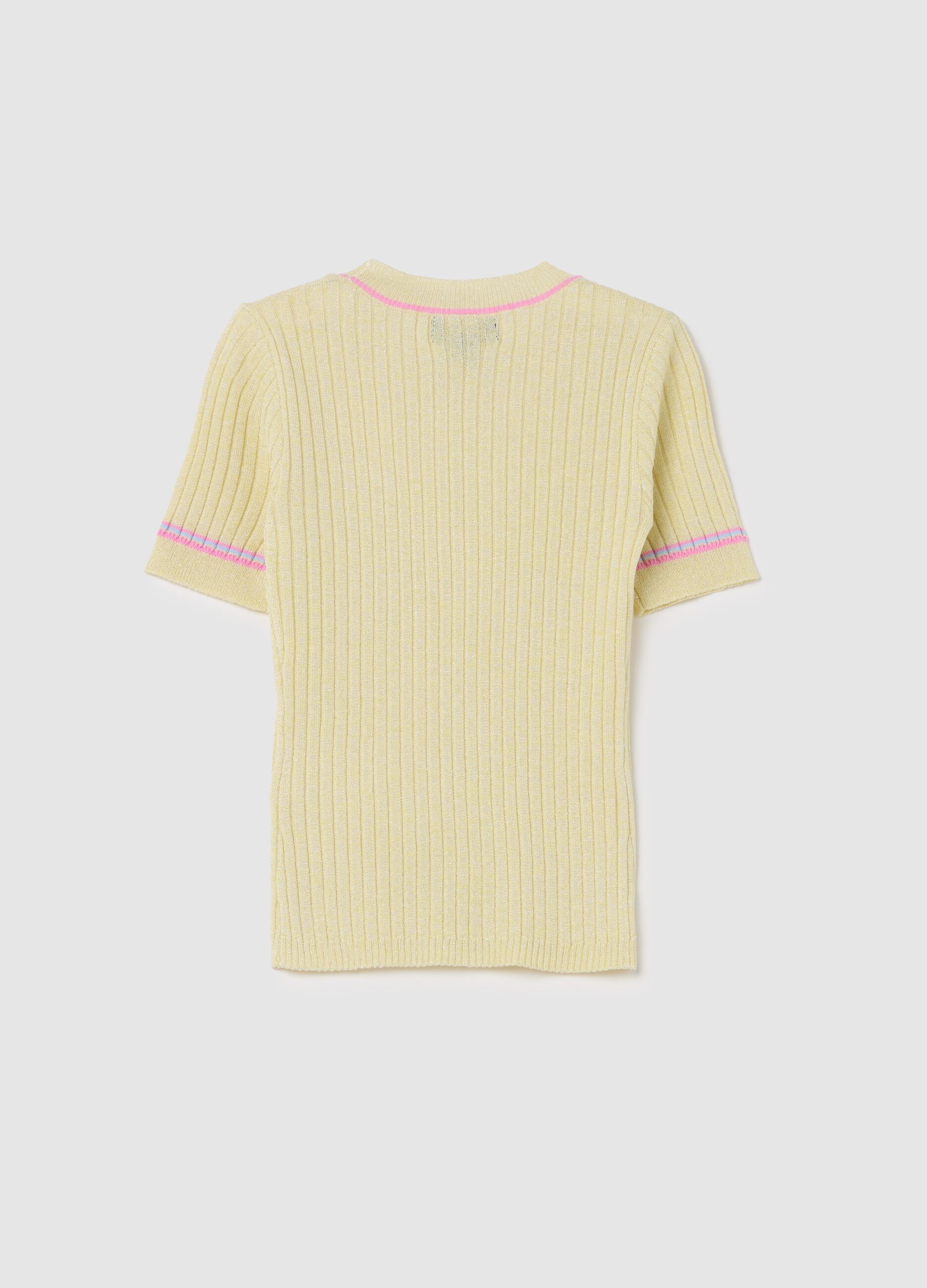 T-shirt in ribbed jersey with lurex